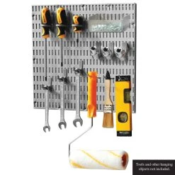 Allspace 14 Pc. Garage Organizer Wall Storage System With Pegboard, Hooks And Hangers