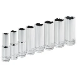 Powerbuilt 8 Piece 1/2 In. Dr. Metric Deep Socket Set