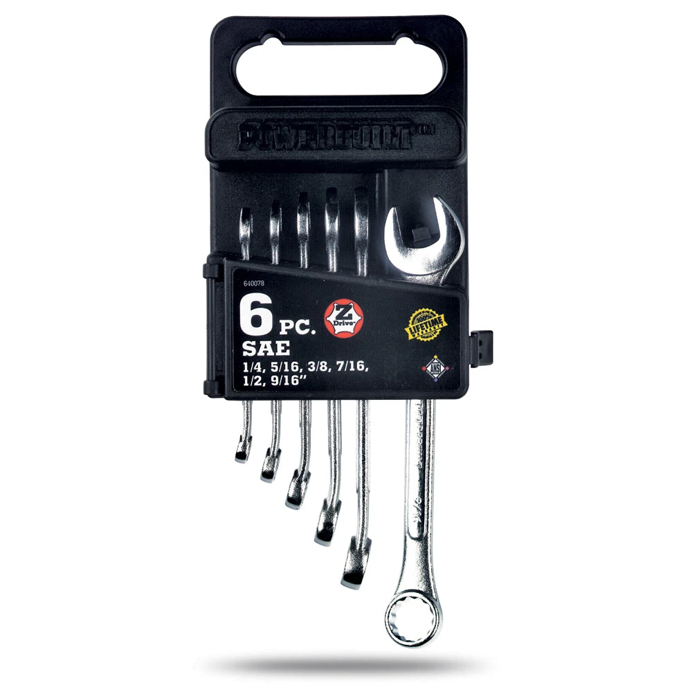Powerbuilt 6 Piece SAE Combination Wrench Set 4 Powerbuilt 6 Piece SAE Combination Wrench Set - Image 2