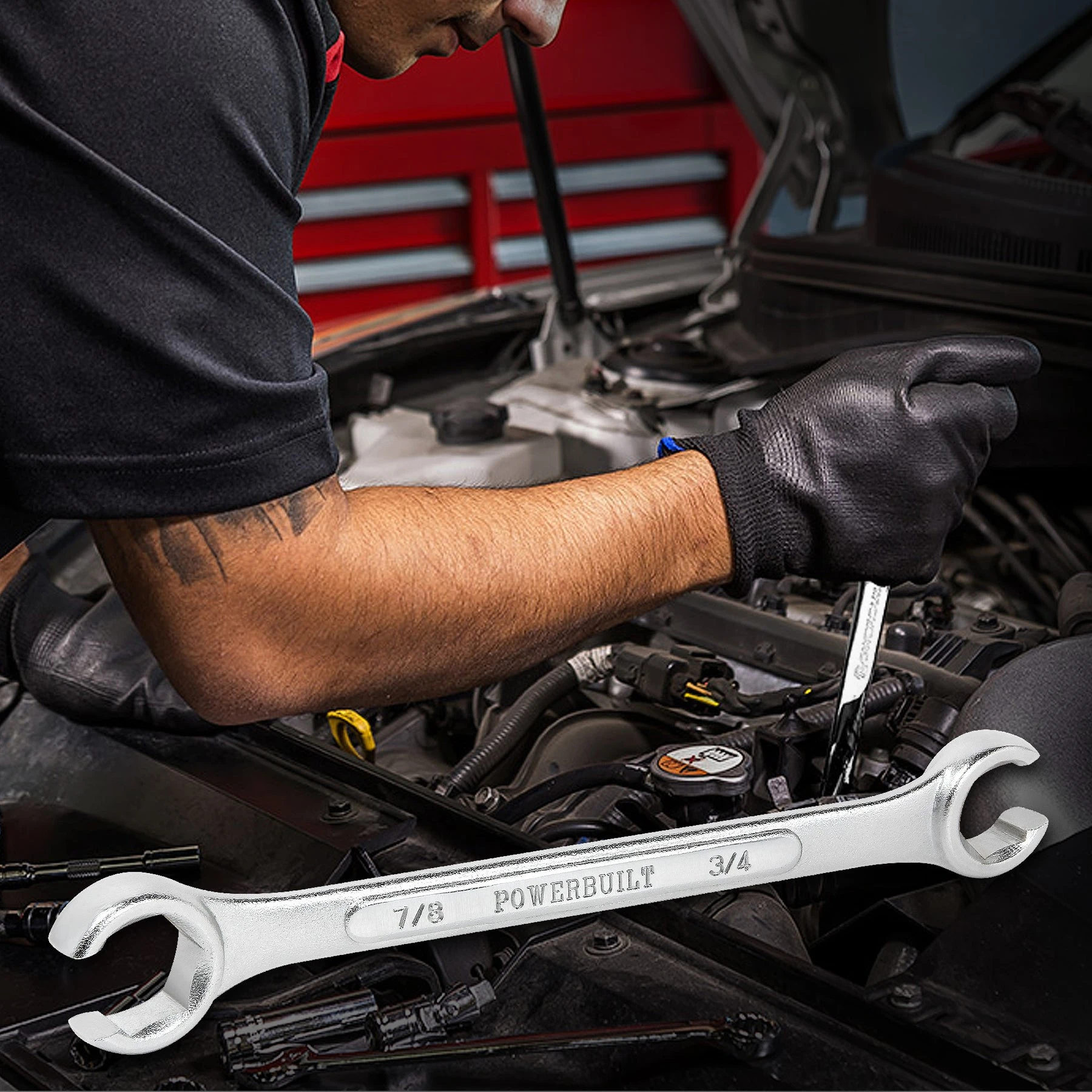 Powerbuilt 4 Piece SAE Flare Nut Wrench Set 8 Powerbuilt 4 Piece SAE Flare Nut Wrench Set - Image 6
