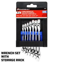 Powerbuilt 7 Piece SAE Stubby Combination Wrench Set -Allspace shop 640203 07 1800x