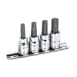 Powerbuilt 4 Piece 3/8 In. Dr. Torx Bit Socket Set