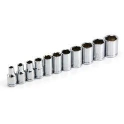 Powerbuilt 11 Piece 1/4 In. Dr. Metric 6 Pt. Socket Set