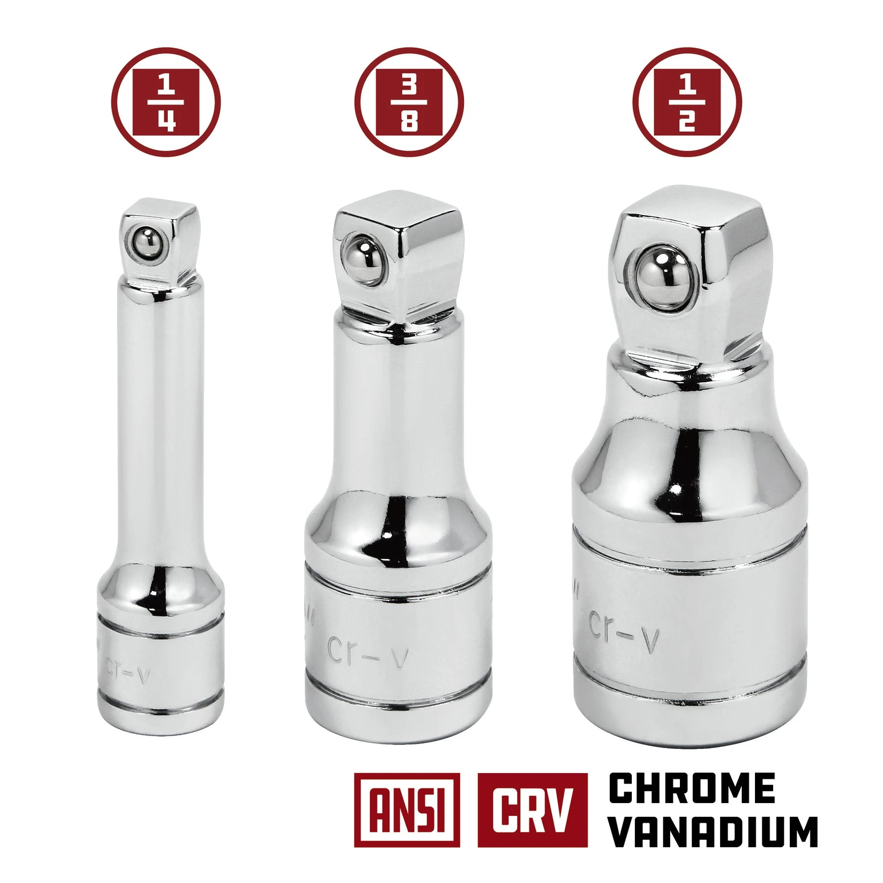 Powerbuilt 3 Piece 2 In. Socket Extension Bar Set - Wobble Tip 4 Powerbuilt 3 Piece 2 In. Socket Extension Bar Set - Wobble Tip - Image 2