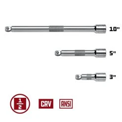 Powerbuilt 3 Piece 1/2 In. Dr. Socket Extension Bar Set - Wobble Tip -Allspace shop 640856 02 1500x