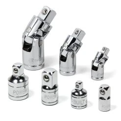 Powerbuilt 7 Piece Universal Joint & Socket Adapter Set