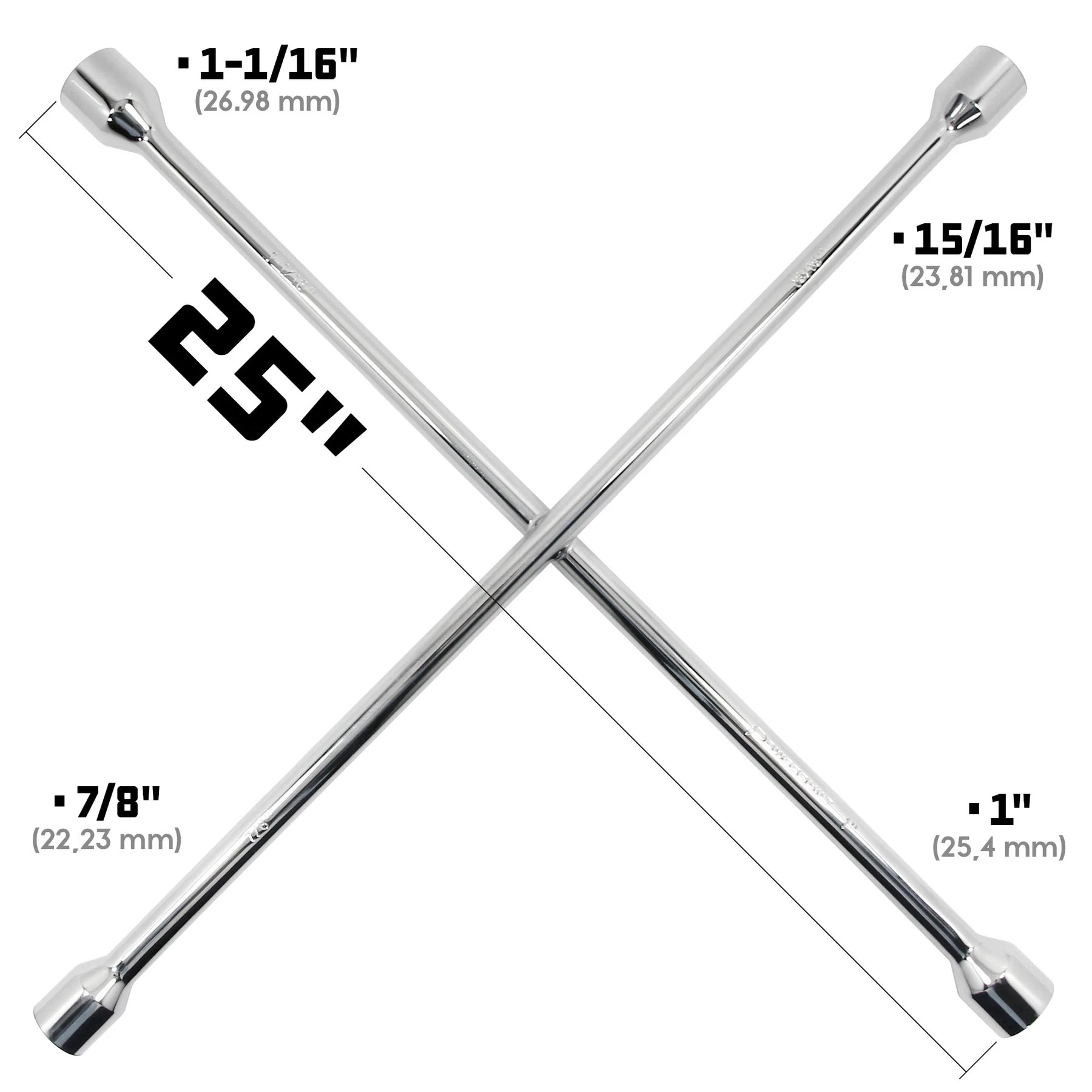 Powerbuilt 25 In. Four Way SAE Lug Wrench 4 Powerbuilt 25 In. Four Way SAE Lug Wrench - Image 2