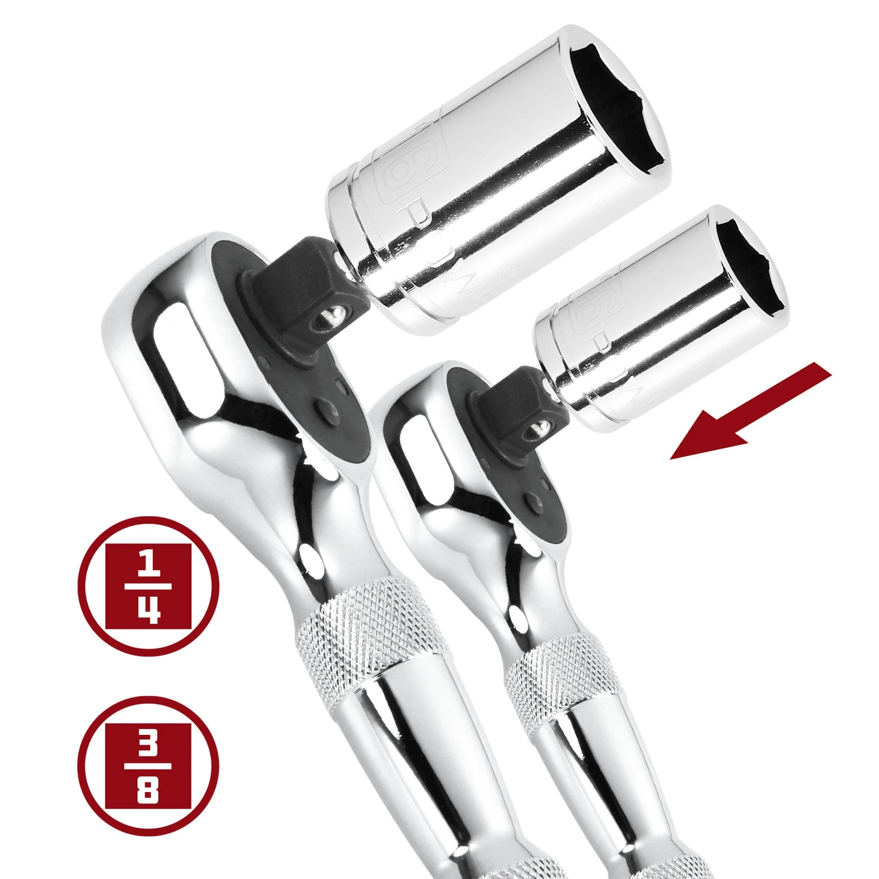 Powerbuilt 2 Piece Stubby Ratchet Set 4 Powerbuilt 2 Piece Stubby Ratchet Set - Image 2