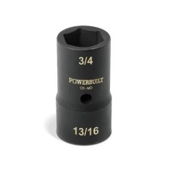 Powerbuilt 1/2 In. Dr. Double-End SAE 3/4 In. X 13/16 In. Lug Nut Socket
