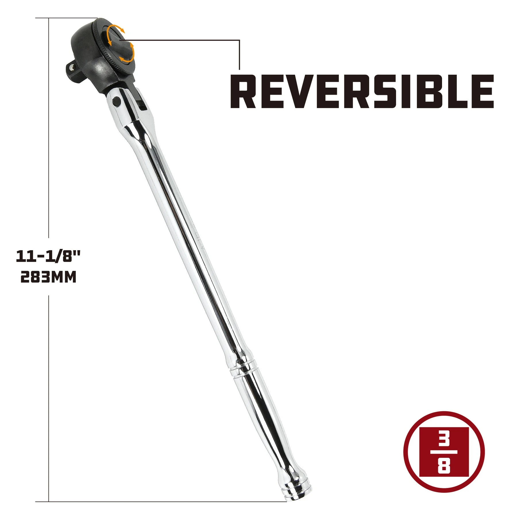 Powerbuilt 3/8 In. Dr. Flex Head Spin Disc Ratchet 4 Powerbuilt 3/8 In. Dr. Flex Head Spin Disc Ratchet - Image 2