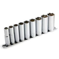 Powerbuilt 9 Piece 3/8 In. Dr. SAE 6 Pt. Deep Socket Set