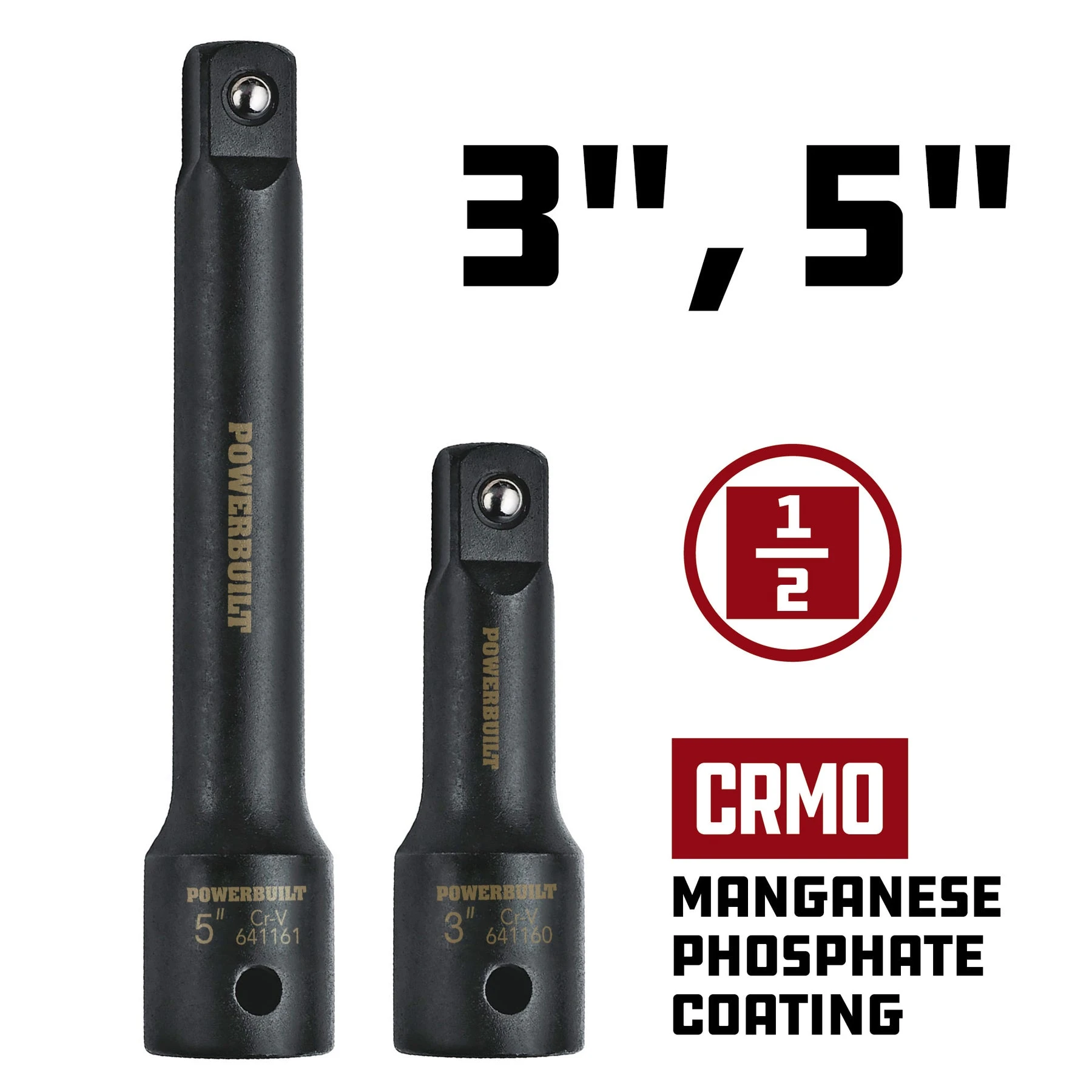 2 Piece 1/2 in. Dr. Impact Socket Extension Bar Set Powerbuilt 2 Piece 1/2 In. Dr. Impact Socket Extension Bar Set -Allspace shop 642410 1 2dr 3 2c5in