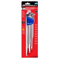 Powerbuilt 9 Piece SAE Stubby Long Arm Hex Key Wrench Set -Allspace shop 642673 05 1800x