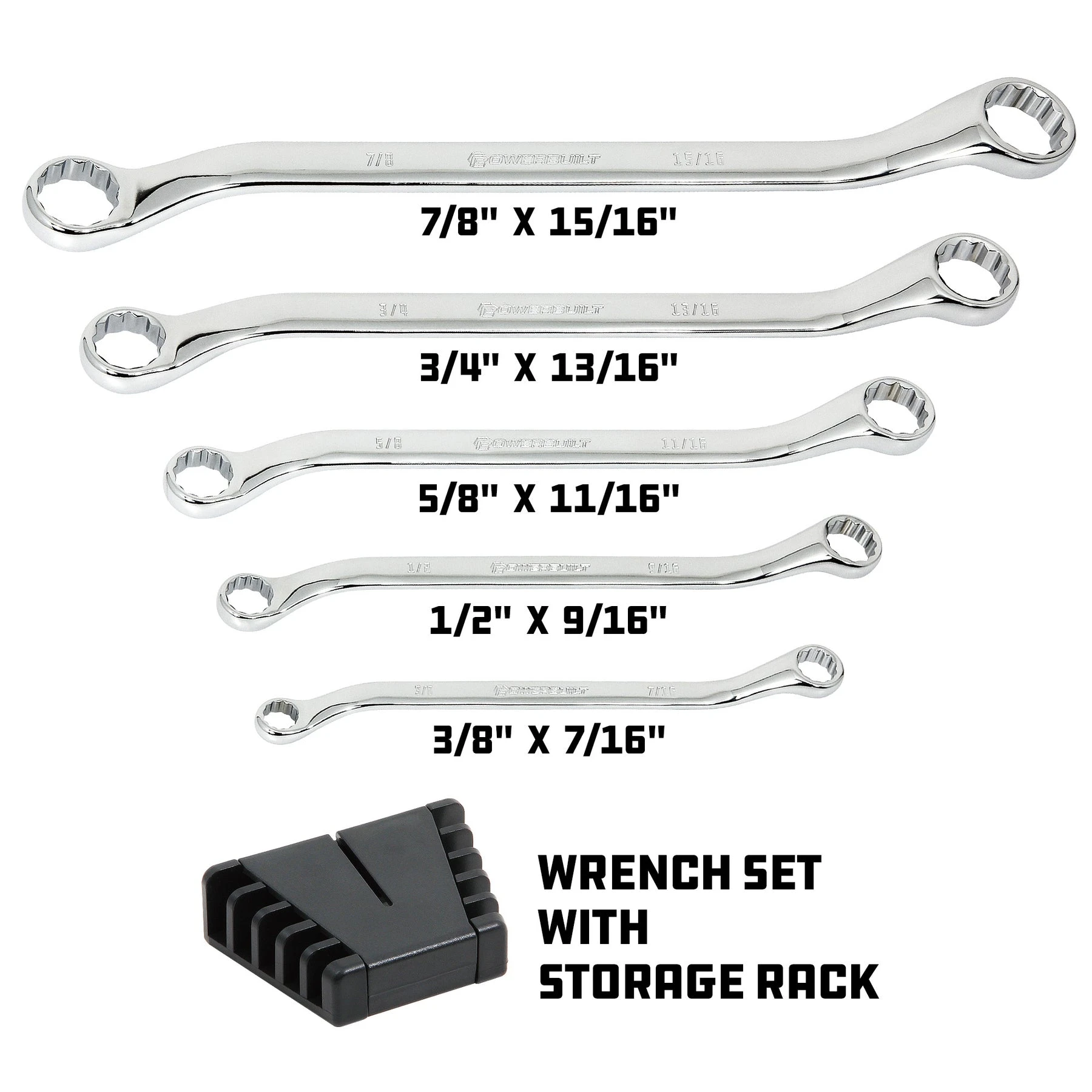 Powerbuilt 5 Piece SAE Offset Box Wrench Set 4 Powerbuilt 5 Piece SAE Offset Box Wrench Set - Image 2