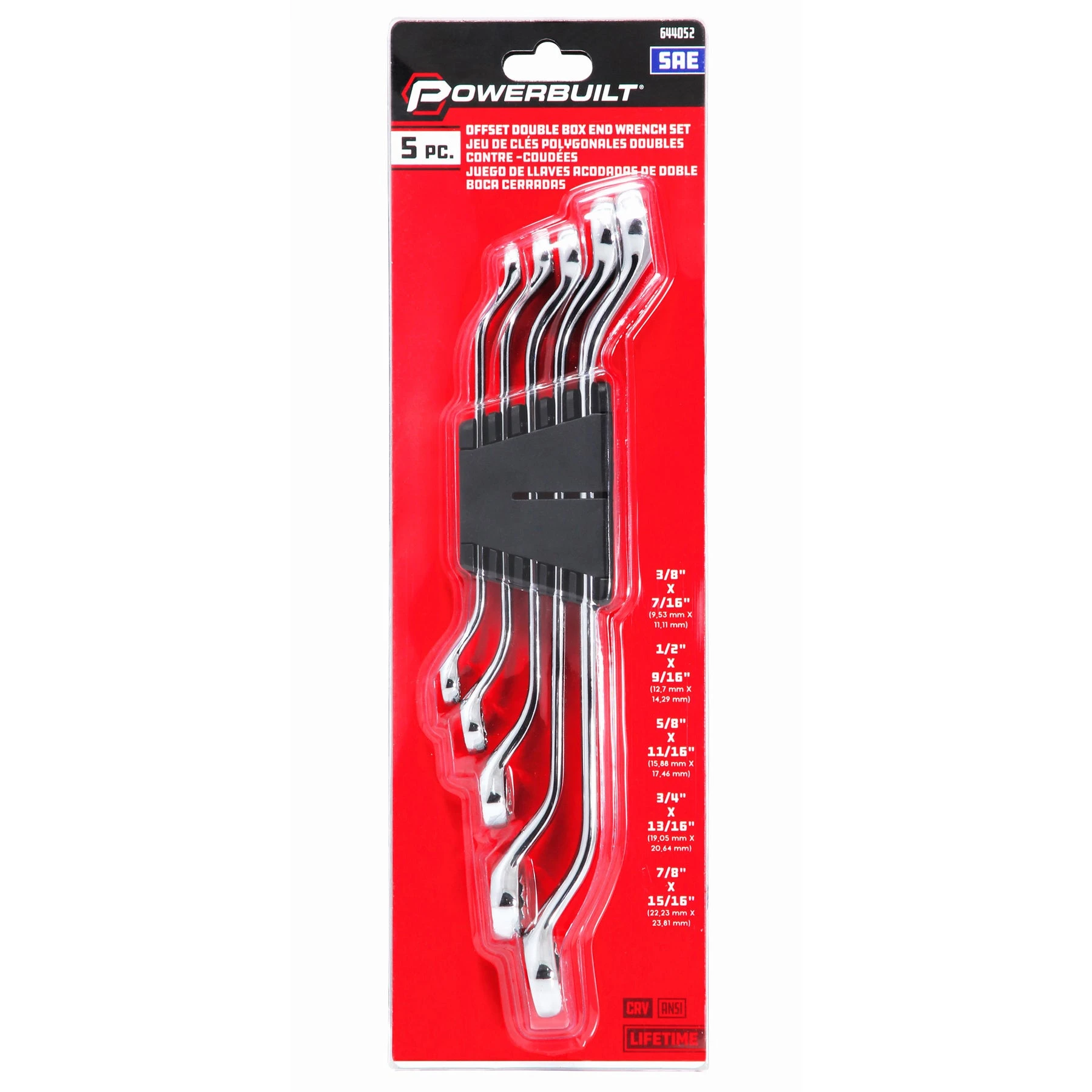 Powerbuilt 5 Piece SAE Offset Box Wrench Set 8 Powerbuilt 5 Piece SAE Offset Box Wrench Set - Image 6