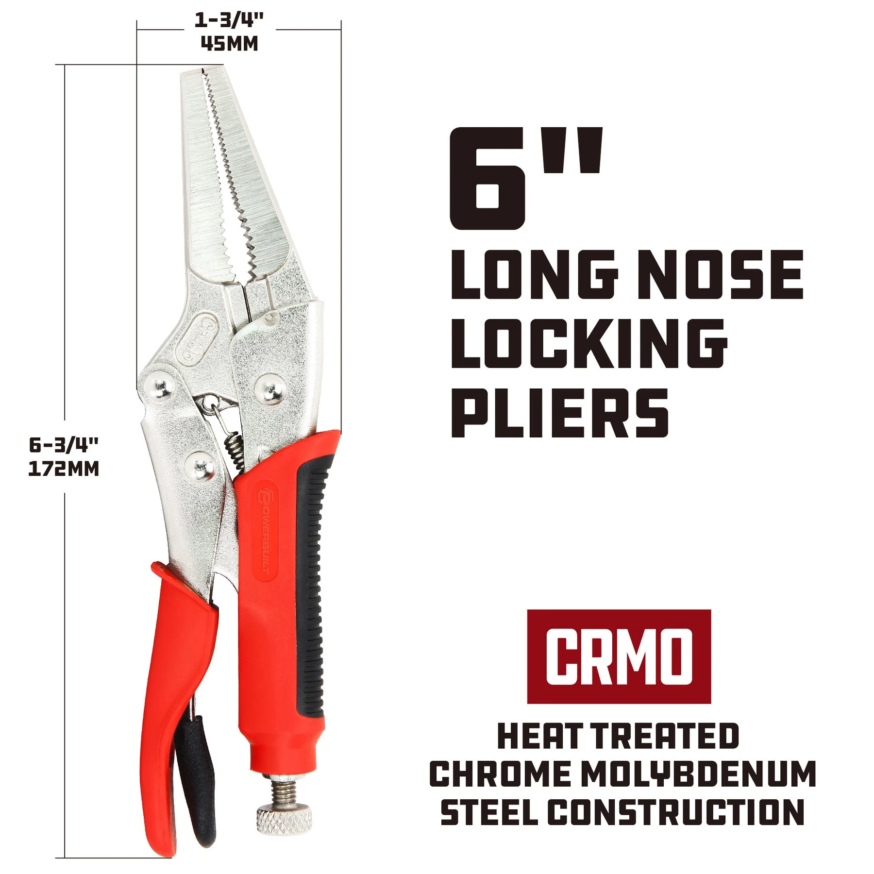 Powerbuilt 6 In. Long Nose Locking Pliers 4 Powerbuilt 6 In. Long Nose Locking Pliers - Image 2
