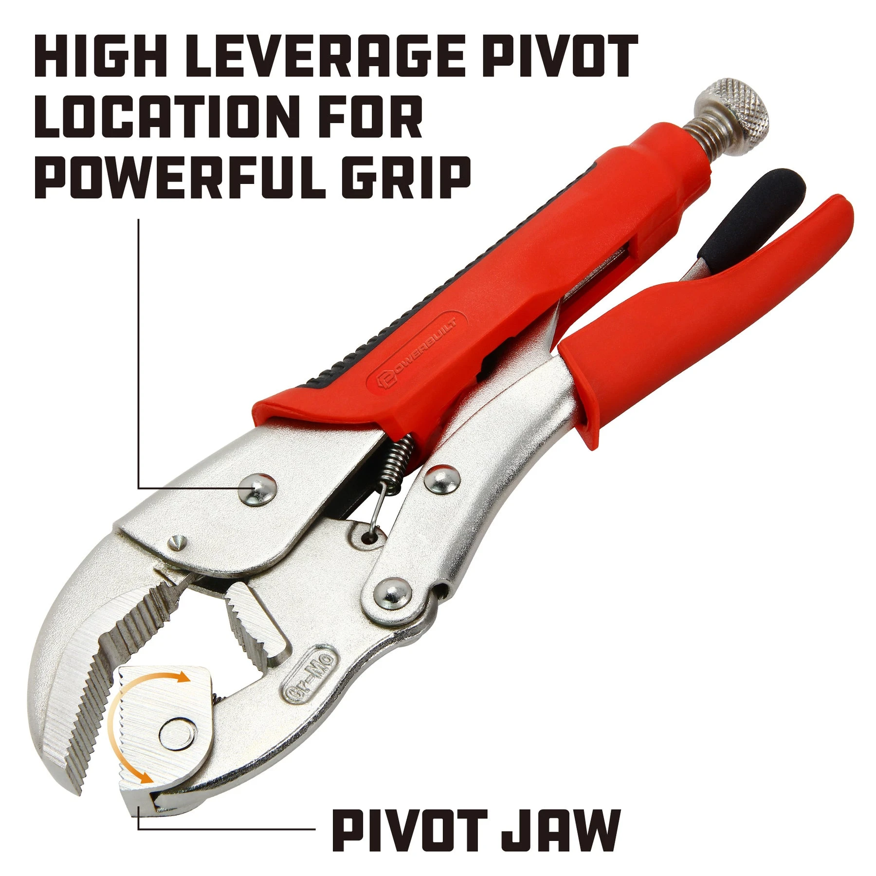 Powerbuilt 10 In. Locking Pliers With Pivot Jaw 6 Powerbuilt 10 In. Locking Pliers With Pivot Jaw - Image 4