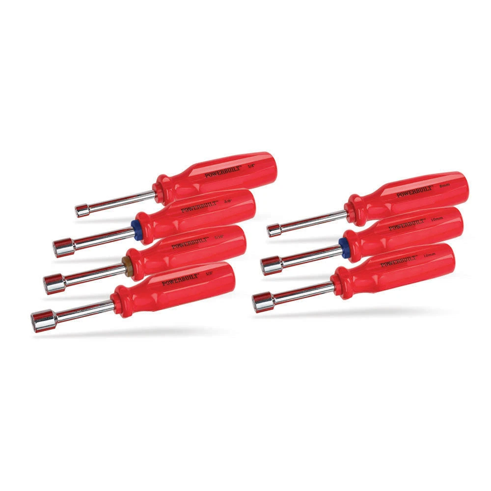 Powerbuilt 7 Piece SAE And Metric Maxi-Grip Nut Driver Set 3 Powerbuilt 7 Piece SAE And Metric Maxi-Grip Nut Driver Set