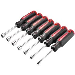 Powerbuilt 7 Piece SAE And Metric Cushion Grip Nut Driver Set