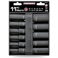 Powerbuilt 11 Piece 1/2 In. Dr. Metric Deep Impact Socket Set -Allspace shop 647048 2 1000x