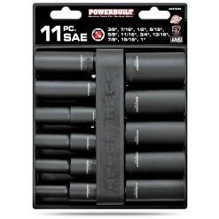 Powerbuilt 11 Piece 1/2 In. Dr. SAE Deep Impact Socket Set -Allspace shop 647049 2 1000x