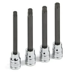 Powerbuilt 4 Piece 3/8 In. Dr. Long Reach Torx Bit Socket Set