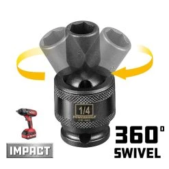 Powerbuilt 1/4 In. Dr. Universal Joint Impact Sockets - SAE -Allspace shop 647210 03 1500x
