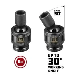 Powerbuilt 1/4 In. Dr. Universal Joint Impact Sockets - SAE -Allspace shop 647210 05 1500x