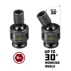 Powerbuilt 3/8 In. Dr. Universal Joint Impact Sockets - SAE -Allspace shop 647216 05 1500x