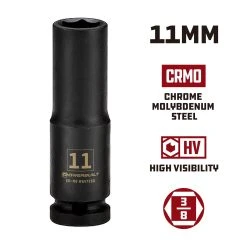 Powerbuilt 3/8 In. Dr. Sockets - Metric Impact Deep -Allspace shop 647266 11mm 02 1800x