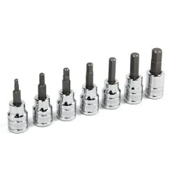 Powerbuilt 7 Piece 3/8 In. Dr. SAE Hex Bit Socket Set