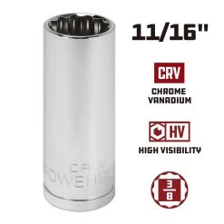 Powerbuilt 3/8 In. Dr. Sockets - SAE Deep - 12 Pt. -Allspace shop 940049 11 16 02 1800x