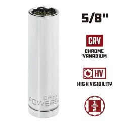 Powerbuilt 1/2 In. Dr. Sockets - SAE Deep - 12 Pt. -Allspace shop 940132 5 8 02 1800x