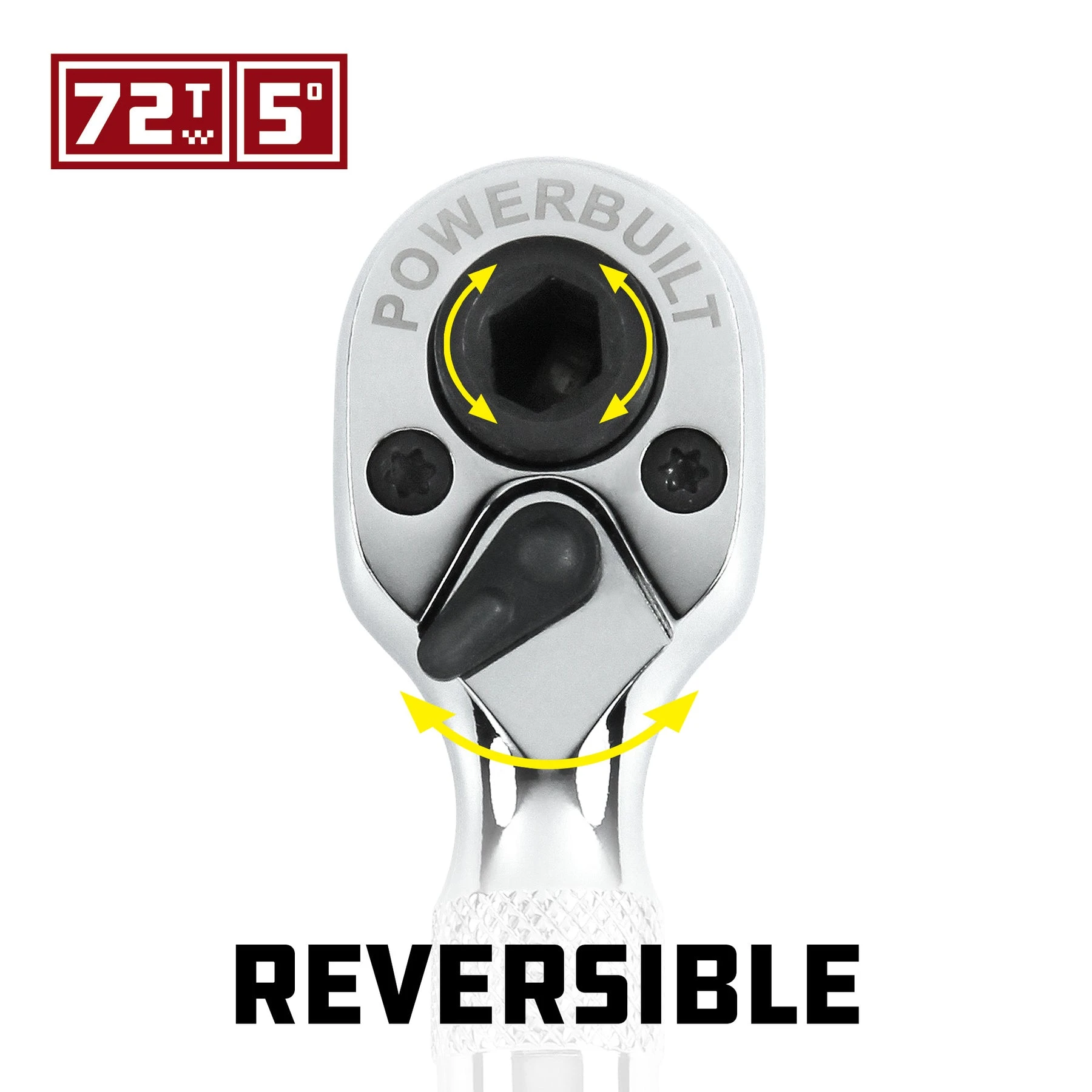 Powerbuilt 1/4 In. Dr. Stubby Dual Head Ratchet 6 Powerbuilt 1/4 In. Dr. Stubby Dual Head Ratchet - Image 4