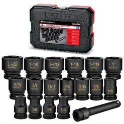 Powerbuilt 18 Piece 1/2 In. Dr. SAE Impact Socket Set