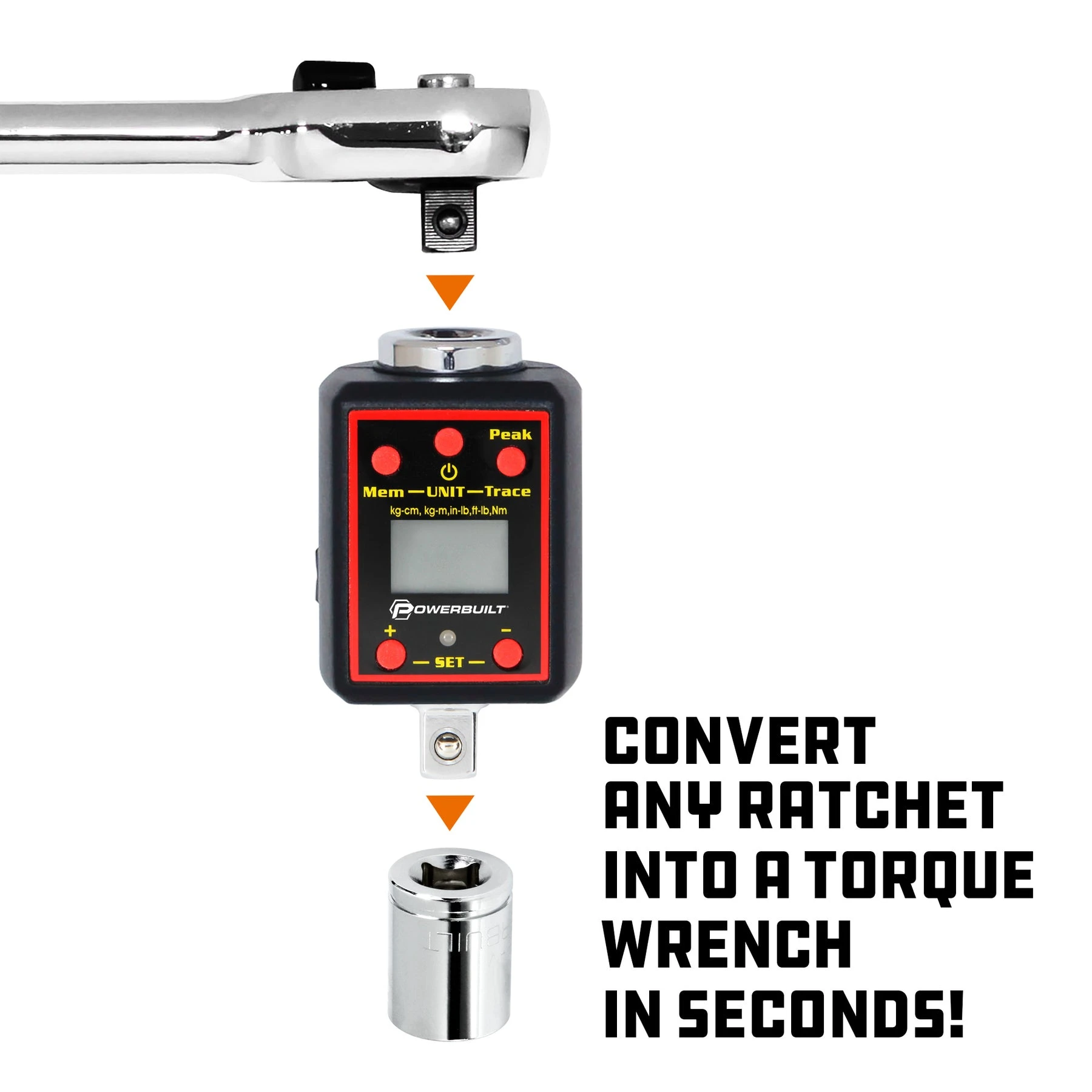 Powerbuilt 1/2 In. Dr. Digital Torque Socket Adapter 5 Powerbuilt 1/2 In. Dr. Digital Torque Socket Adapter - Image 3