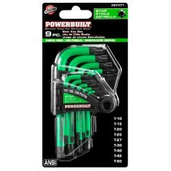 Powerbuilt 9 Piece Short Arm Tamper-Proof Torx Key Wrench Set -Allspace shop 941071v1 1800x