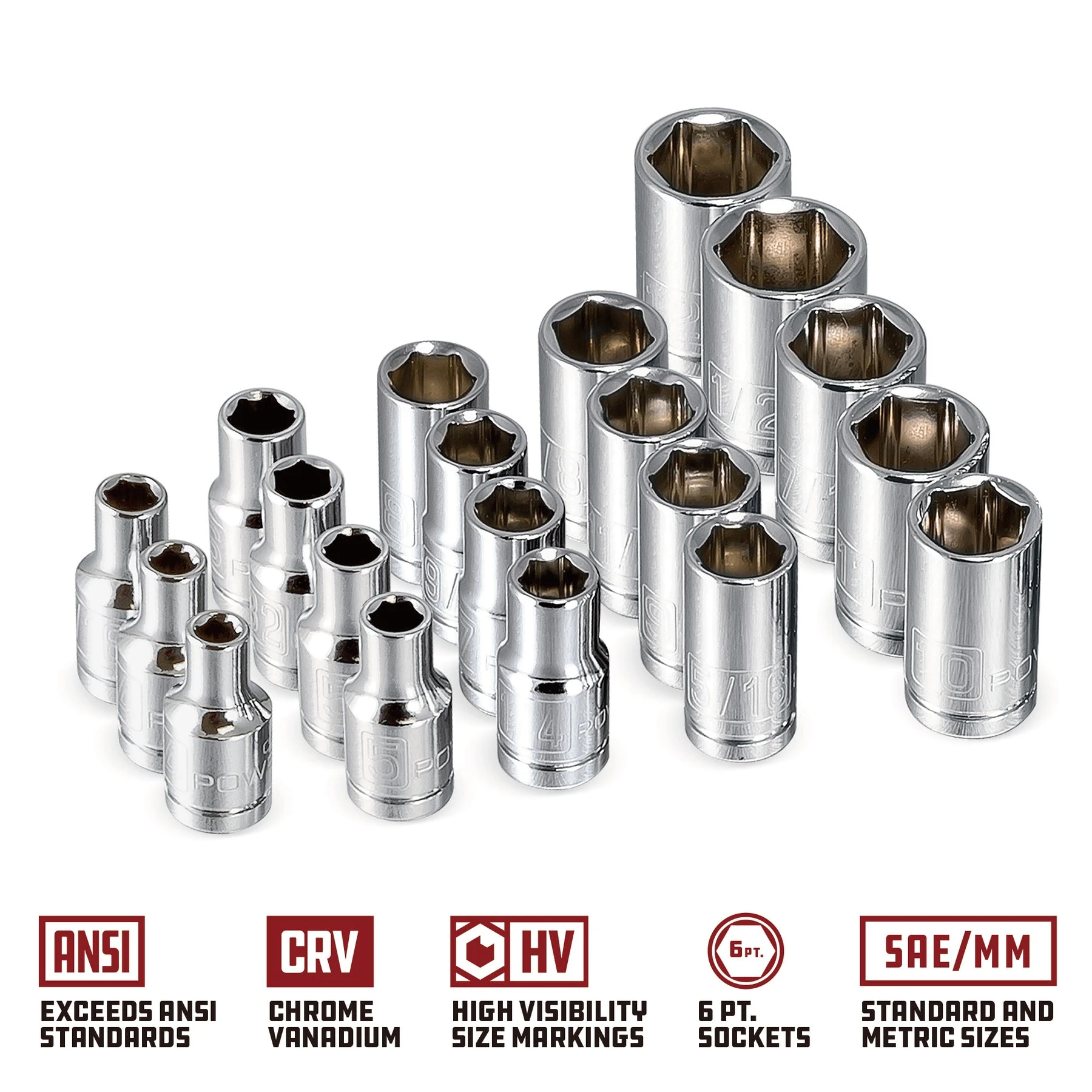 Powerbuilt 34 Piece 1/4 In. Drive SAE & Metric 6 Pt. Socket Set 6 Powerbuilt 34 Piece 1/4 In. Drive SAE & Metric 6 Pt. Socket Set - Image 4