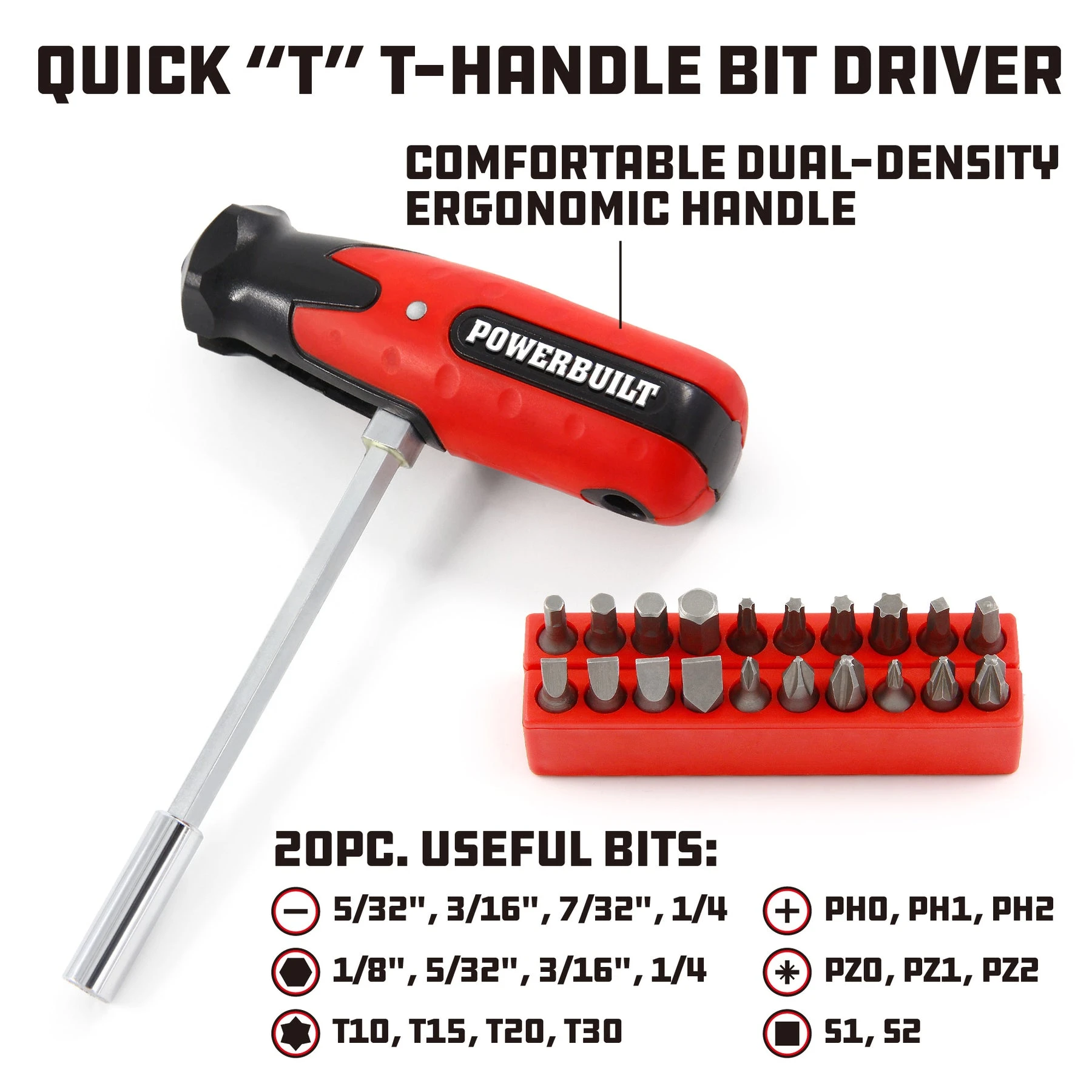 Powerbuilt 21 Piece T-Handle Bit Driver Set 5 Powerbuilt 21 Piece T-Handle Bit Driver Set - Image 3