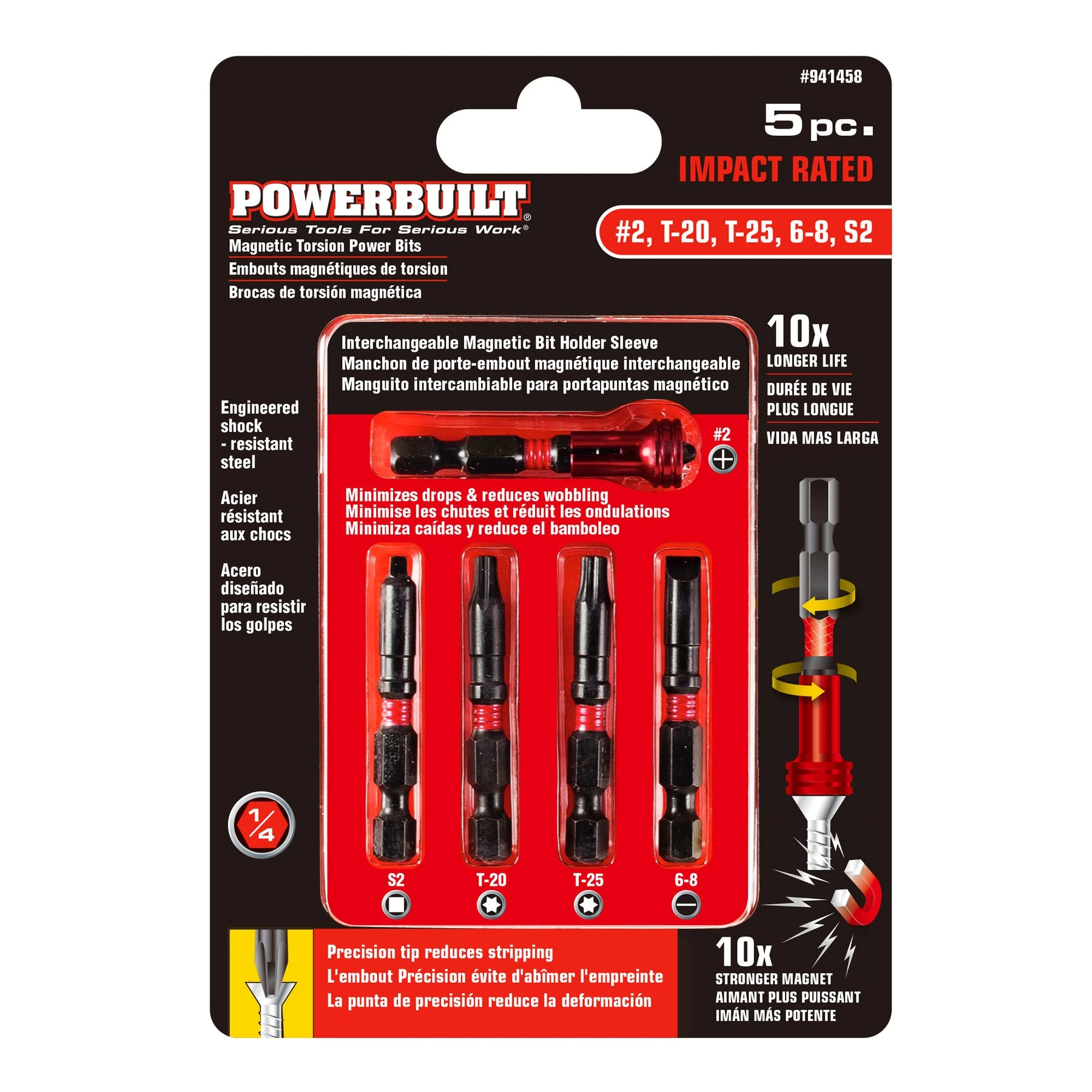 Powerbuilt 5 Piece Torsion Impact Screwdriver Bit Set 7 Powerbuilt 5 Piece Torsion Impact Screwdriver Bit Set - Image 5