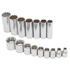 Powerbuilt 16 Piece 3/8 In. Dr. SAE 12 Pt. Socket Set