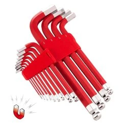 Powerbuilt 13 Piece SAE Long Arm Magnetic Hex Key Wrench Set