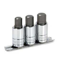 Powerbuilt 3 Piece 1/2 In. Dr. Metric Hex Bit Socket Set