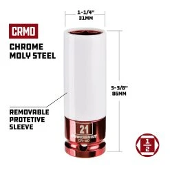 Powerbuilt 2 Piece Metric Thin Wall Lug Nut Socket Set -Allspace shop lug 20nut 20socket 21mm 1800x