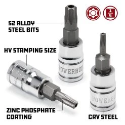 Powerbuilt 1/4 In. Dr. Tamper Proof Torx Bit Sockets -Allspace shop tamper 20star 6pt 1 1800x